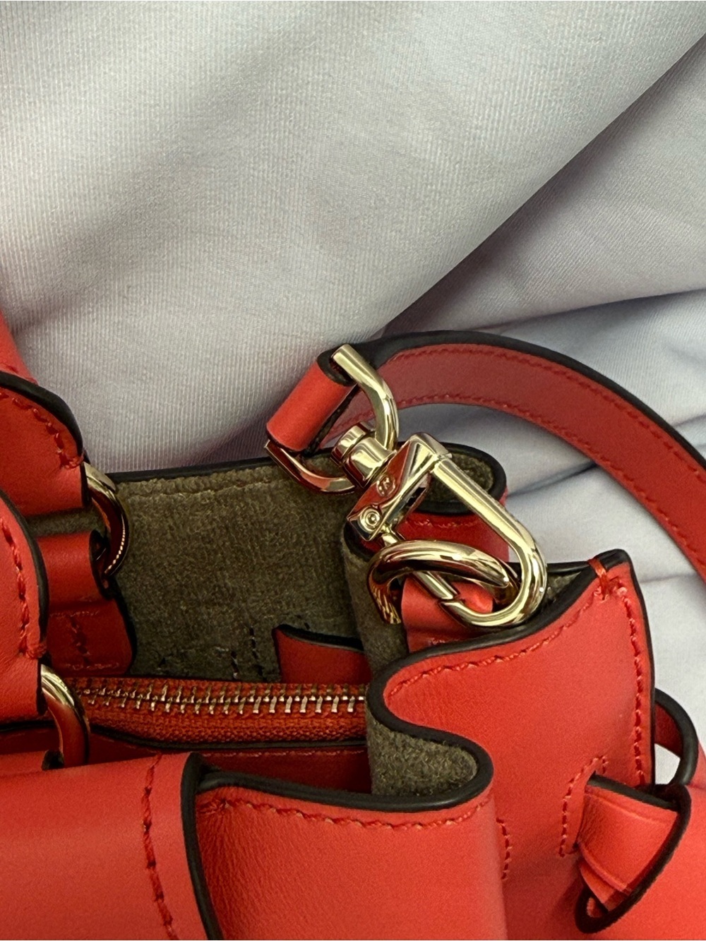 (new+tag) Michael Kors Leather Hamilton Legacy Dahlia Belted Red Pink Satchel - Picture 11 of 16